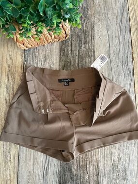 Forever 21 Taupe High-Waist Tailored Women's Shorts